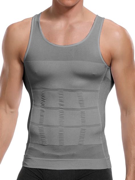 Mens Compression Undershirts Ultra Slimming Body Shaper Belly Control