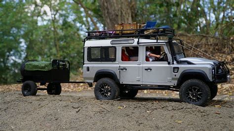 110 Scale Land Rover Defender By Kahn Design With Rc4wd Bivouac 110 Moab Trailer With Tent