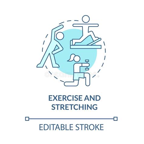 Exercise And Stretching Blue Concept Icon Stock Vector Illustration