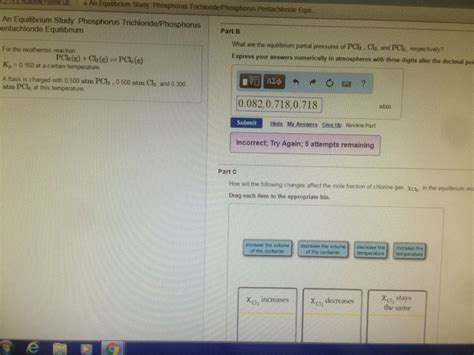 Solved For The Exothermic Reaction Pcl G Cl G Chegg