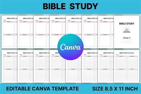 Editable Bible Study Canva KDP Interior Graphic By NR Creative Shop