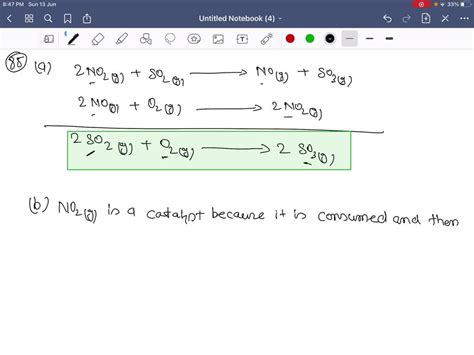 The Oxidation Of So To So Is Catalyzed By No The Reaction Proceeds