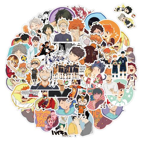 50Pcs Set Haikyuu Series 03 Stickers Anime Shoyo Hinata Tobio