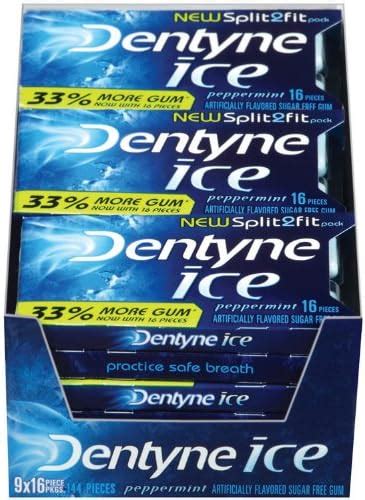 Dentyne Ice Sugar Free Gum Peppermint 16 Piece Pack 9 Packs Chewing Gum