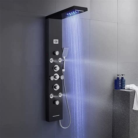 Buy POPFLY LED Shower Panel Tower System 4 Body Massage Jets And 4