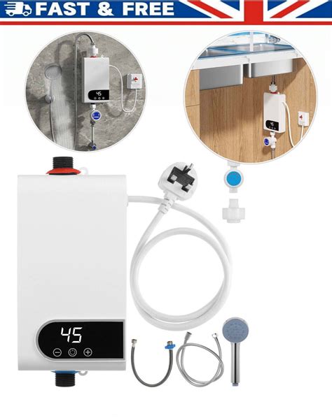 5500W Electric Tankless Instant Hot Water Heater Under Sink Tap Kitchen