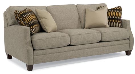 Flexsteel Lenox Transitional Sofa with Scalloped Arms | A1 Furniture & Mattress | Sofas