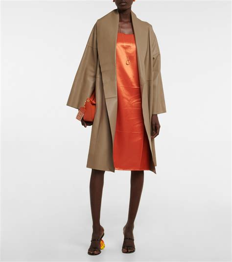 Loewe Belted Wrap Leather Coat Loewe