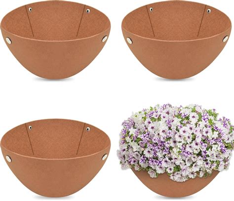 Halatool 4pcs 10 Inch Felt Hanging Basket Liners Round Fabric Planter Basket Liner