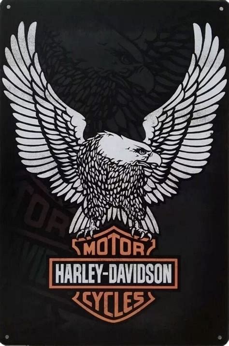 Vintage Metal Garage Sign Classic Harley Davidson Eagle Etsy