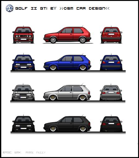 Vw Golf Mkii Pixel Car By Dsmcardesign On Deviantart