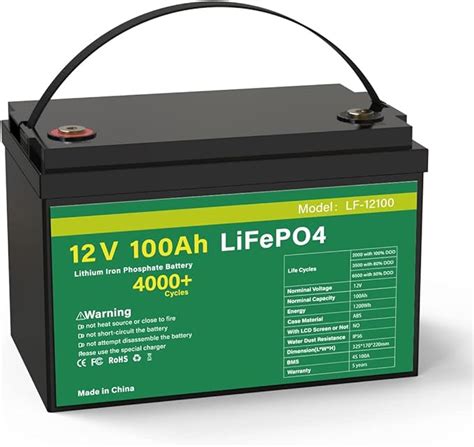 Jp 12v 100ahリン酸鉄リチウムイオンバッテリー Lifepo4 電池、bms保護設定、4000ディープ