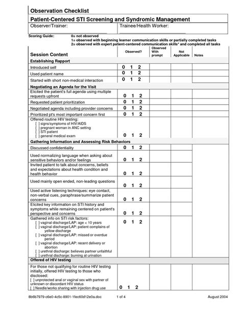 Observation Checklist Observation Classroom Observation Classroom Observation Checklist