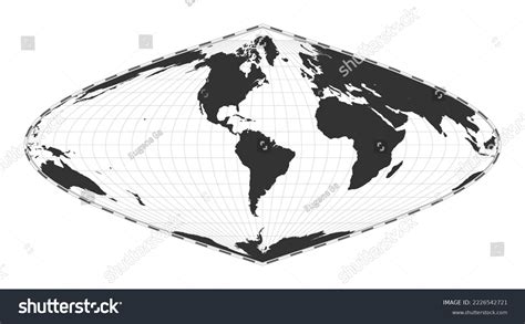 Vector World Map Sinusoidal Projection Plain Stock Vector Royalty Free