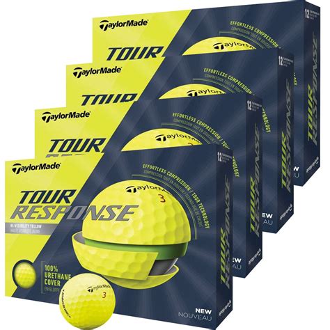 Taylormade Tour Response 4 For 3 Personalised Golf Balls Yellow