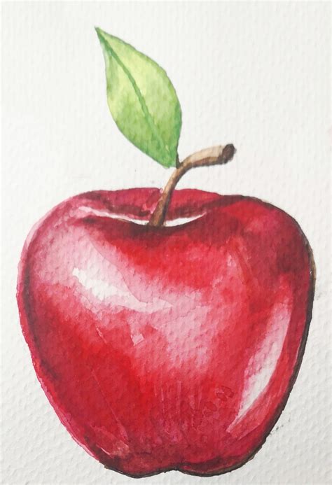 How to draw an apple in Watercolor come to see my online class