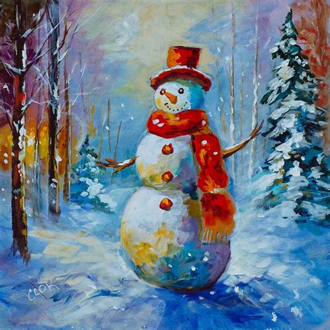 Fine Art Acrylic Snowman Tutorial Academy Of Fine Art And Acrylic