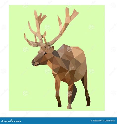 Low Poly Illustration Of Deer Stock Vector Illustration Of Decoration
