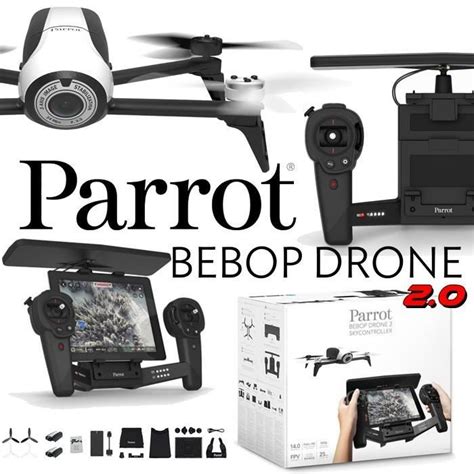 Parrot Bebop Blanc Avec Skycontroller Black Edition Gps Fpv Et