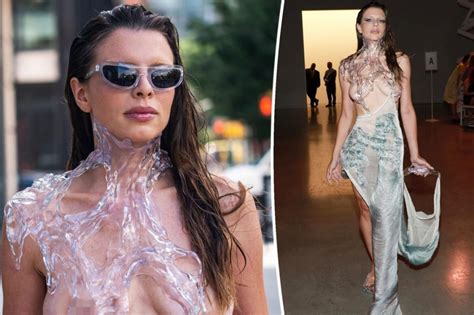 Julia Fox Wears Dripping Wet Outfit At New York Fashion Week July