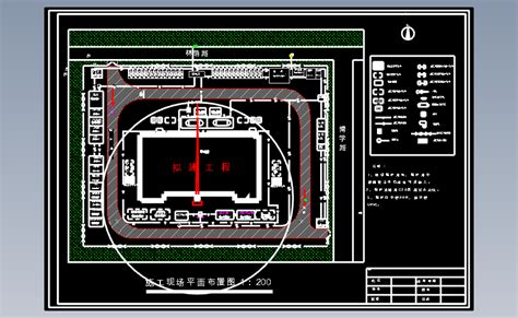 12 中学教学楼工程施工现场平面布置图 AutoCAD 2000 模型图纸下载 懒石网