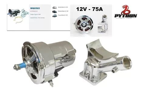 Alternador E Polia Fusca A Motor Ar Cromado Multiqualita