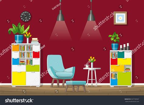 Illustration Interior Equipment Modern Living Room Stock Vector Royalty Free 507730567