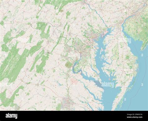 Maryland, state of United States of America. Open Street Map Stock ...