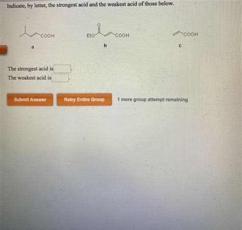 Solved Arrange The Following Carboxylic Acids In Order Of Chegg