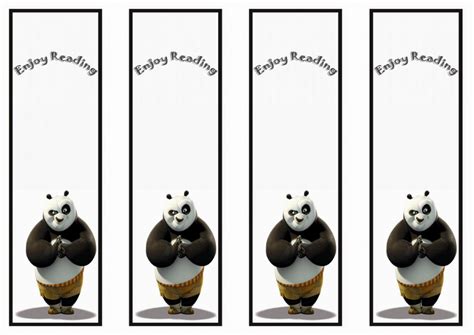 Kung Fu Panda Bookmarks Birthday Printable