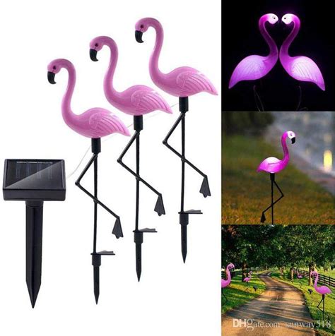 Outdoor Solar Flamingo Stake Ground Solar Garden Lights Pack