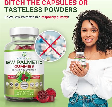 Saw Palmetto Gummies 60 Chews Prostate And Hormonal Balance Supplement Dht Blocker For Hair