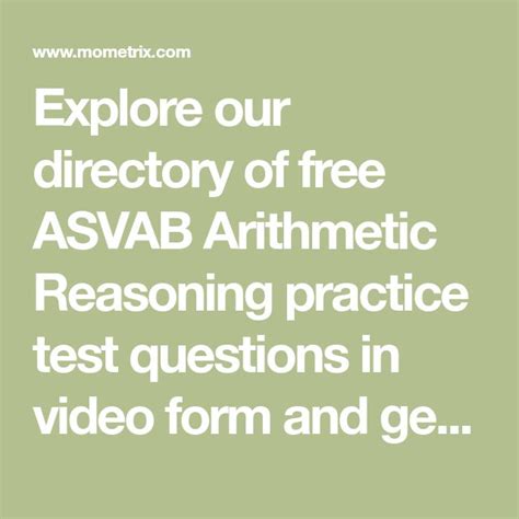 Asvab Arithmetic Reasoning Practice Test Questions