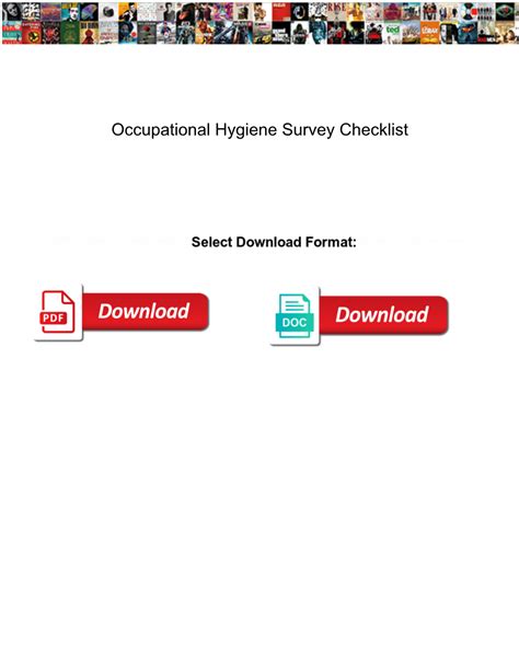 Occupational Hygiene Survey Checklist Docslib