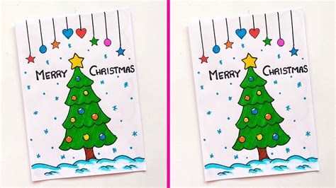 Easy Christmas Tree Greeting Card Christmas Card Ideas Handmade