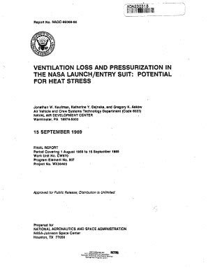 Fillable Online Ntrs Nasa VENTILATION LOSS AND PRESSURIZATION IN THE