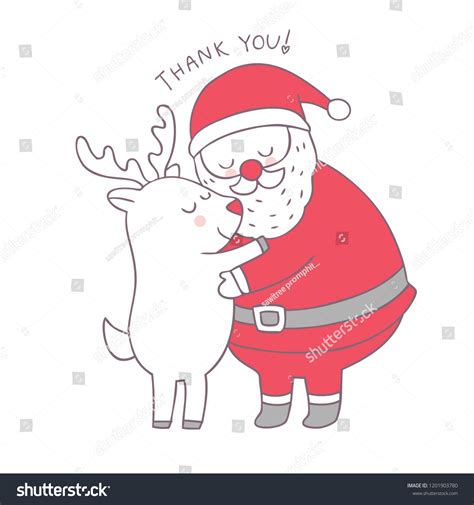 Cartoon Cute Christmas Santa Claus Hug Stock Vector Royalty Free