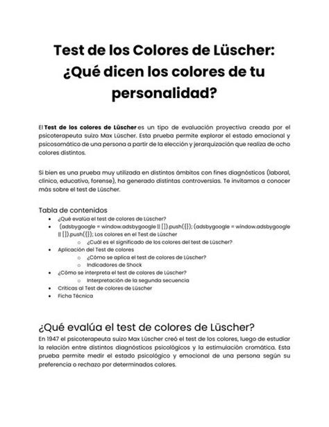 Test De Los Colores De Lüscher ¿qué Dicen Los Colores De Tu Personalidad Udocz