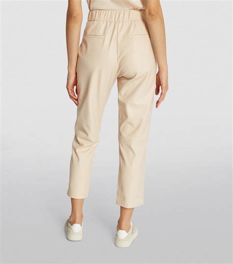 Womens Max Mara Leisure Ivory Faux Leather Diomede Cropped Trousers