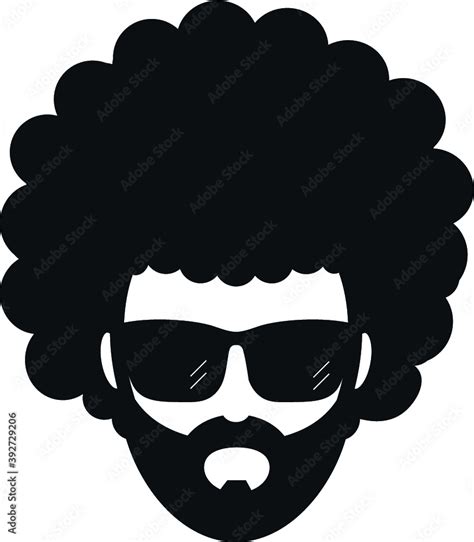 Black African American Afro Male Face Portrait Vector Urls Hair Style Man Head Silhouette