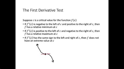 Calculus The First Derivative Test And Relative Extrema Youtube