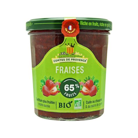 LES COMTES DE PROVENCE Confiture de fraises bio 350g pas cher à prix Auchan