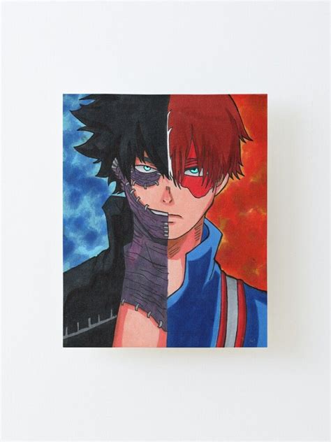 Dabi And Shoto Split Piece Mounted Print By Sivellarts Canvas Drawing