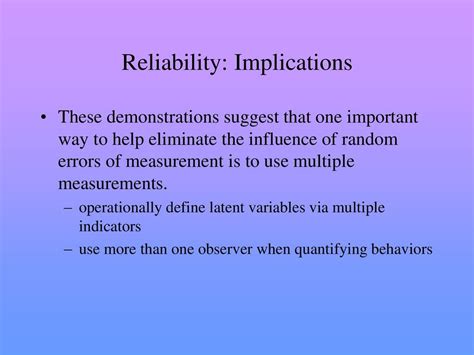 Psychological Measurement Reliability And The Properties Of Random