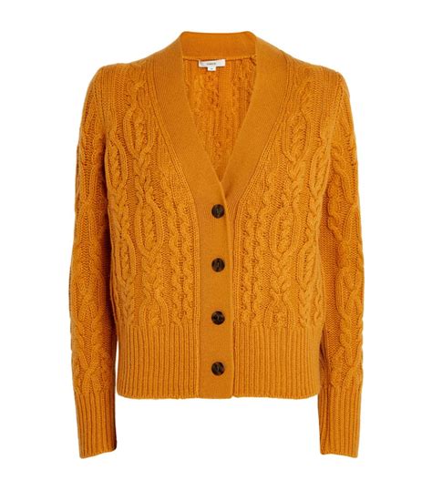 Womens Vince Gold Braided Cable Knit Cardigan Harrods UK