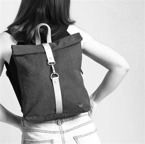 Rolltop Backpackmini Backpackrolltopwomen Bacpackcanvas Etsy