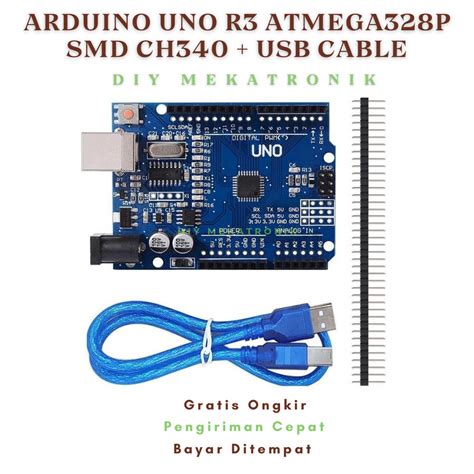 Jual Arduino Uno R3 Atmega328p Smd Ch340 Compatible Board Usb Cable