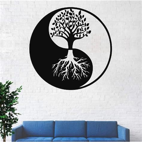 The Tree Of Life Ying Yang Spiritual And Religious Sign Etsy