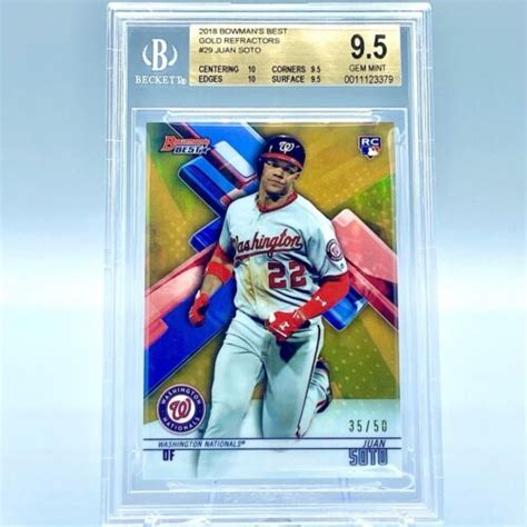 2018 Bowmans Best Gold Refractor Juan Soto Rookie 50 BGS 9 5 True