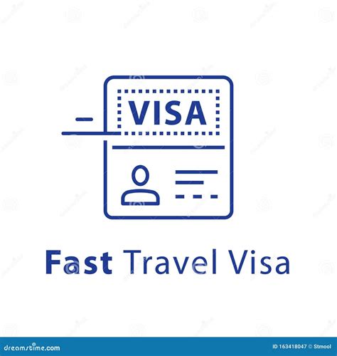 Travel Visa Approval, Passport and Stamp, Fast Service Stock Vector